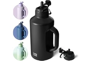 BOTTLEBOTTLE BOTTLE Insulated 64 oz Water Bottle with Straw and Dual-use Lid for Men - Vacuum Stainless Steel for Workout and Sports - Black