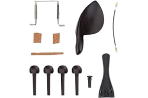 4/4 Violinbeschläge Ebenholz Violine Teile Zubehör Satz Violin-Saitenhalter Violine Endpin Violine Kinnhalter Tail Gut 4 Stimmwirbel