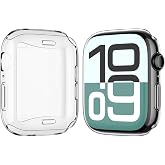 Forzacase Apple Watch 11 42mm ile uyumlu &Ouml;n&uuml; Kapalı Ekran Korumalı Şeffaf Silikon Kılıf - FC010