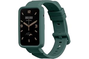 kwmobile Bransoletka sportowa kompatybilna z Xiaomi Mi Band 7 Pro – bransoletka z silikonu TPU do trackera fitness – z ochraniaczem, ciemnozielona