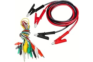 KJZEEX Double Ended Alligator Clips, Dual Ended Crocodile Wire Cable with Insulators Clips Test Copper Cable for Electrical Testing(7PCS)