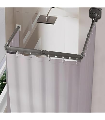 Koncey Faltbare Duschstange Mit Saugnäpfen - Verstellbarer Duschvorhanghalter Ohne Bohren