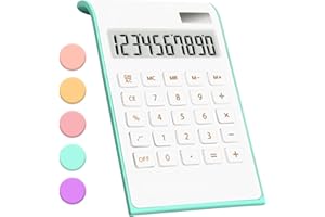 QPENGUINBABIES Teal Calculator, Green Office Supplies and Accessories, 10-Digit Dual Power Desktop Calculator with Large LCD Display, Teal Office Supplies, Gifts for Students, Office Clerks