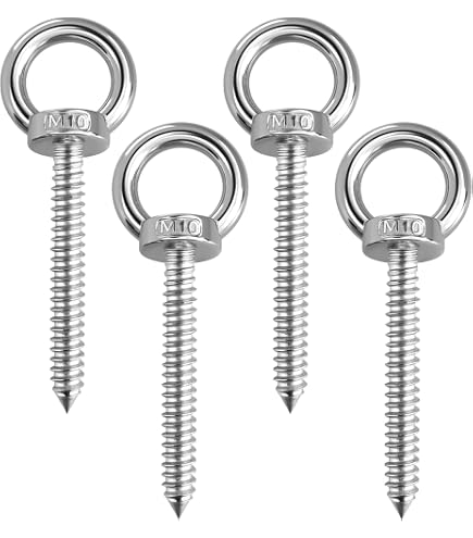 Dübel 10mm 4 Stück M8 304 Edelstahl Heavy Duty Hebeöse Mutter Dreieck Form Ringschraube Holzgewinde