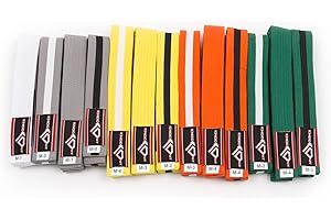 KO Sports Gear - Brazilian Jiu Jitsu Belt - Knockout Label Youth BJJ Gi for Kids with Ranking Stripes Martial Arts Belts