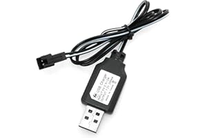 YUNIQUE GREEN-CLEAN-POWER - Cavo Caricatore USB SM-2P 250mAh | Per Batterie 7.2V Ni-Mh RC Auto, Elicottero RC | Alta Qualità, Ricarica Rapida, Gioco Oltre 18 Minuti, sm-2p charger, Plastica