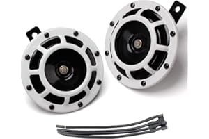 BANHAO 12v Twin Horn Super Tone Car horn for Trucks impreza wrx, Electric Snails for Cars, Motorcycles Subaru, Alternative Electronic Parts for Cars Trains (White)