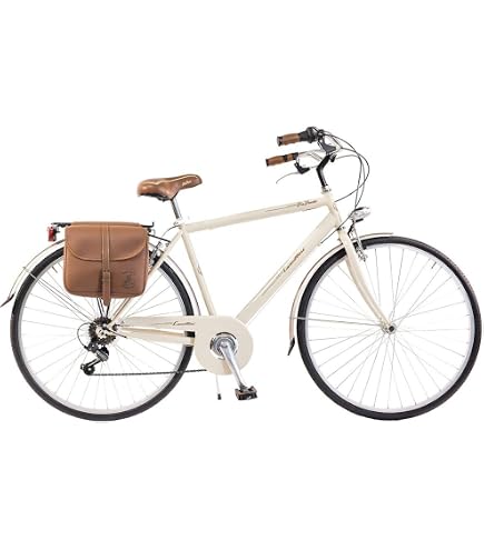Vélo Vintage Via Veneto By Canellini – Aluminium, Panier, Sacoches Et Sonnette Inclus, 6 Vitesses Shimano