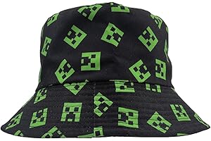 IOSCDH Gorra Niño Mine-Craft Gorra para Niños Creeper Sombrero de Pescador de Algodón Sombrero de Cubo Niños Gorra Plegable Sol Sombrero de Al Aire Libre Gorra para Niños
