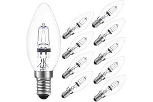 DoRight 42W Lampadina Alogena di Candela E14 Dimmerabile Bianco Caldo 2700K Lampadine Alogene C35 613lm Bulbo della Lampada Alogena E14 Angolo di Raggio a 360°AC 220-240V (Pacchetto di 10)