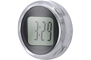PZJFH Orologio da moto, orologio da bicicletta, in materiale ABS con adesivo forte, 2,75 x 1 cm, IP64, impermeabile, orologio da 12 ore, per moto, casa, ufficio, esterno e veicolo