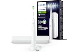 Philips Sonicare 4100 - Spazzolino elettrico Philips Sonicare per adulti con 1 testina sonica Philips W2 Optimal White, custodia da viaggio sottile e caricatore USB modello HX3683/33