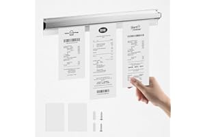 SCHYIDA Bonhalter 35CM Bonleiste Gastronomie Aluminiumlegierung Bonschiene Gastronomie Selbstklebend Bon Klemmleiste Gastronomie Klemmleiste mit Schrauben und Klebebefestigung