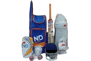 ND SPORTS ND CLUB Cricket Kit 11pc Set Bat Ball Pad Leg Guard Glove BAT Boys Youths Mens