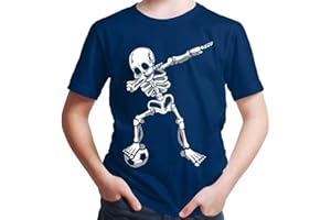 HARIZ Jungen T-Shirt Dab Skelett mit Fussball Dab Teenager Dance Weihnachten Plus Geschenkkarten