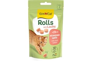 GimCat Rolls med lax – mellanmålet för mer njutning och lek med högkvalitativa ingredienser – 1 påse (1 x 40 g)
