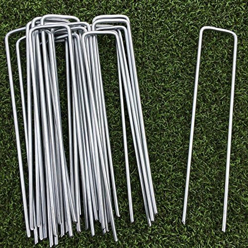 Lawn World 20 Pack Artificial Grass Turf U Pins Galvanised Metal Pegs Staples Weed Garden Bevelled