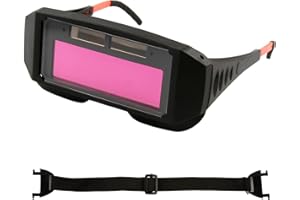 GEU Auto Darkening Welding Goggles Safety Welding Glasses Helmet Solar LCD Welder Gas Mask Eye Protection Anti-Scratch Lens Mask with Elastic Strap for TIG MIG ARC Weld Plasma Cut Grinding Accessories