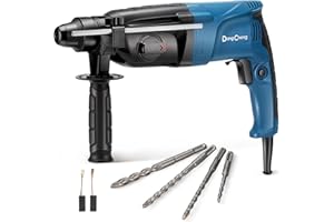 DONG CHENG DongCheng 1 Inch SDS-PLUS 6.7AMP Corded Rotary Hammer Drill for Concrete/Masonry with 4pcs SDS Plus Drill Bits
