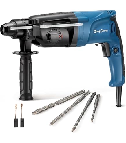 ENVENTOR SDS-Plus Boorhamer, 1500W Klopboormachine, 6 Joule Breekhamer met anti-vibratiehandvat, Max 4500 BPM, 4 functies, maximale boorprestatie in beton (32mm), metaal (13mm), hout (40mm) (Blauw