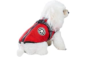GDOKKNY Weatherbeeta Dog Coat Clothes - Thickened Winter Coats for Small Breed Dogs, Including Chihuahua, with Increased Back Length (8cm/3.15in) and Integrated Harness Vest