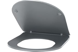 NT NOYON & THIEBAULT Abattant WC couleur Anthracite universel clipsable/nettoyage facile - lunette de toilettes Thermodur extra plat frein de chute forme D NOYON & THIEBAULT