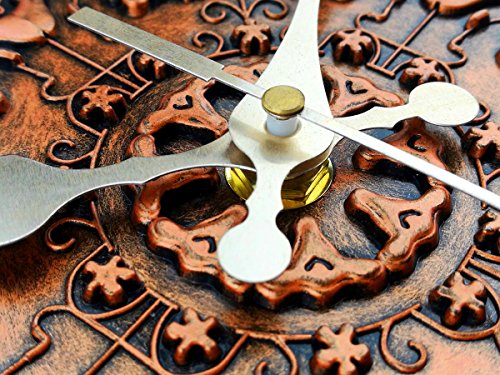 Foxtop 11-Zoll-Kupfer Farbe Antike Hohl European Style Retro Fashion kreative leise Wanduhr, arabischen Ziffer Anzeige, Mute Quarz-Digital-Wand-Taktgeber-Dekoration-Geschenk für Home Office (Copper1) - 3