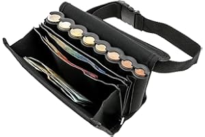 BLOGIIUP Fanny Pack with banknote and Coin Holder with Belt and Euro sorter and Organizer Waiter's Purse Coin Sorter Coin Organizer Coin Storage Bag with Belt for Waitress, Server, Collector, Cashier, Change