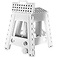 CENXI Folding Step Stool, Heavy Duty Plastic Foldable Step Stool Lightweight Foot Stool with Portable Handle, Compact Plastic Foldable Step Stool for Bathroom,Bedroom, Kitchen