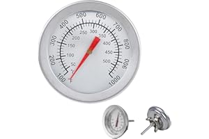 SANON Termometri per Barbecue, Termometro per Forno in acciaio inox fino a 500°C/1000°F Indicatore di temperatura per affumicatori a carbone, barbecue a carbone
