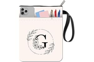 CRASPIRE Custodia per Libri in Tessuto con Cerniera e Tasca Extra Motivo Fiore Foglia Alfabeto Lettera G Lavabile in Tessuto Tasca per Notebook per Appassionati di Libri in Brossura Copertina Rigida