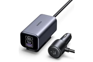 ‎UGREEN UGREEN 150W GaN zapalniczka samochodowa USB PD3.1 4-portowy rozdzielacz zapalniczki USB C kompatybilny z iPhone'em serii 15/14/13, MacBookiem Pro/Air, Surface Pro, Galaxy S24/S23, iPadem Pro itp.
