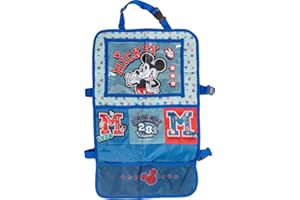 TATAWAY IN VIAGGIO SI CRESCE Tataway Disney Proteggisedile portaoggetti Tablet Organizer auto per bambini di colore grigio e blu con il simpatico topolino Mickey Mouse