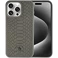 Santa Barbara Polo & Racquet Club iPhone 15 Pro Max Case, Knight Series Snake Texture Phone Case (Gray)
