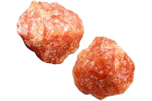 RJINGSHI 2pcs Raw Sunstone Crystal Stone Natural Rough Gemstone Unpolished Healing Crystal Specimen Spiritual for Polishing, Sanding, DIY, Decor, Reiki, Collection, Crafts (1.5-2 inches)