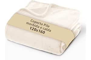 SoNiT home decor - Copertina Pile Morbida - Coperta Pile Piccola - Plaid Singolo - 120x160 - Bianco