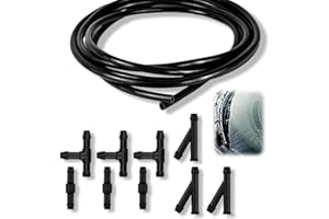 WUSJCOF Kit de Réparation Universel, 10 Pièces, Tuyau Automobile, Kit de Tuyau pour Essuie-Glace, Tuyau Lave Glace et Liquide Lave Glace Voiture, Avec Raccords et Connecteurs de 10 Pièces (3 mètres)