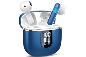 CILLSO Cuffie Bluetooth, Auricolari Bluetooth 5.4 con 4 ENC HD Mics Immersivo, 40Ore Mini Cuffie Wireless Cancellazione Rumorecon, Touch Control, LED, IP7 Cuffiette Bluetooth per Androide/iOS, Blu Navy