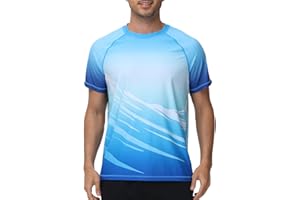 VAYAGER Herren-Badeshirts Rash Guard UPF 50+ Kurzarm, schnell trocknend, lockere Passform, Wassersurf-Shirt