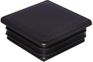 SKIR'CO (24 unidades) Tapones cuadrados de plástico 60 x 60 mm, tapas de tubo mate, insertos de tubo cuadrados, tapones para postes de valla, color negro RAL 9005