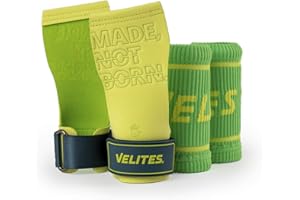 Velites I Quad Pro Manique de Musculation I Professionnel Cross Training ou Gymnastique I Convient à Toute Surface I S'utilise avec du magnésium I Comprend des Bandes Libres