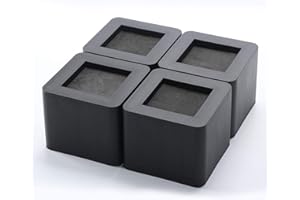 uyoyous 3 inch Square Bed Risers Heavy Duty Stackable Furniture Raiser Leg Elephant Feet for Chair Couch Bed Sofa Table, 4 Pack， Black