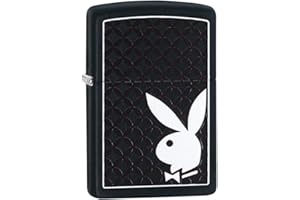 Zippo Playboy, Accendino Antivento, Ricaricabile a Benzina Unisex Adulto, Nero, Regular 5.7 x 3.7 x 1.2 cm