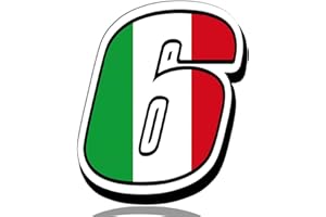 Biomar Labs® 1 x winylowa kalkomania Włochy flaga naklejka Włochy narodowy samochód motosport sport start wyścig numer 6 rajdowy samochód rower motocykl tuningowanie N 316