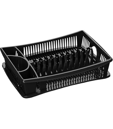 Égouttoir De Cuisine WELLGRO Avec Bac Anti-goutte - 40x28x9 Cm, Plastique, Plusieurs Couleurs Au Choix