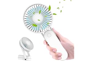 WOWGO Ventilateur à Main,Mini Ventilateur USB Rechargeable Portable Silencieux,Ventilateur de Poche de Bureau Puissant 3 Vitesse & Longue Durée,Ventilateur de Poche Personnel