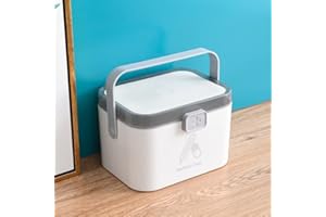 papasgix Boîte Médicale Boîte de Rangement Medicament Boite a Pharmacie Boite Medicale Sac de Rangement Portable Familial Boîte à Médicaments(gris，grand)