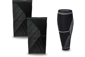 CQQNIU 1 para uciskowych ochraniaczy na łydki, do biegania, sportów męskich i damskich, do regeneracji sportowej, szyny goleni, medycyny, skurczu mięśni (czarna)