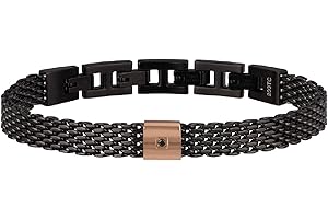 Breil - Bracciale in acciaio collezione BLACK DIAMOND con diamante naturale incastonato per uomo