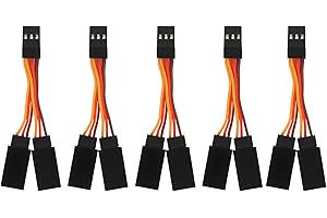 WVXILYR 5 Stück Servo Y-Kabelbaum Verlängerungskabel, Servokabel Verlängerung, Empfängerverlängerung, Kompatibel für Futaba, JR, für RC 20AWG Verdrilltes Kabel für Doppelsteuerun